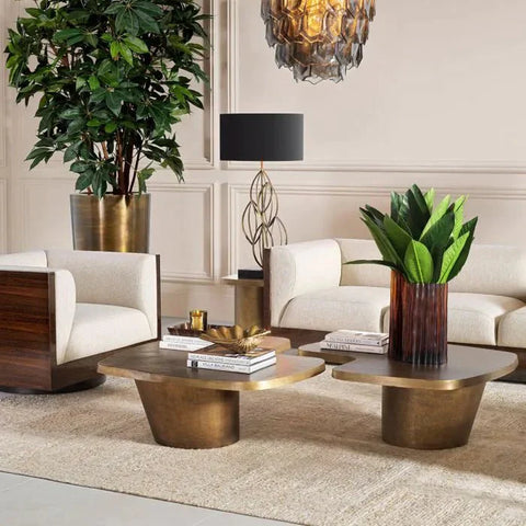 Eichholtz Timeless Minimalist Freeform Drum Coffee Table