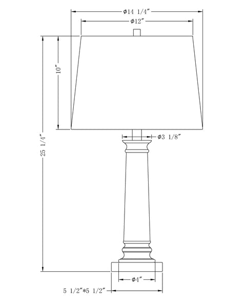 Coleford Column Drum Table Lamp Elegant Accent