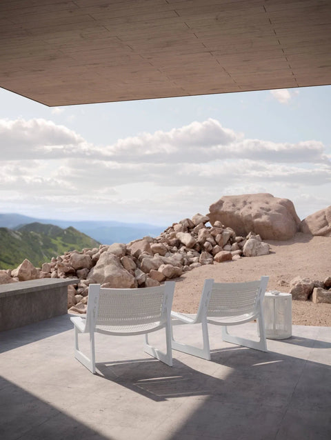 Outdoor Living & Garden Modern Armless Club Lounge Chair