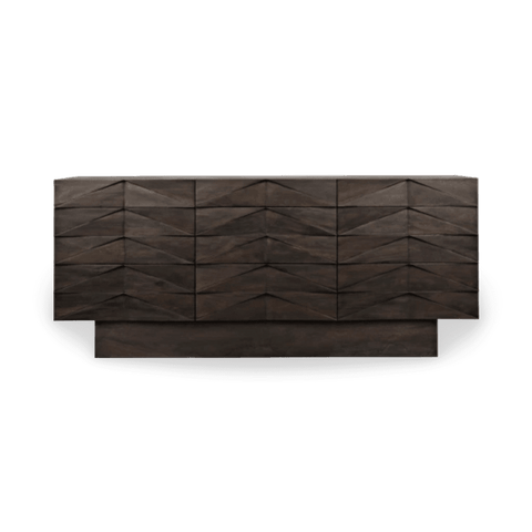 Ebony Geometric Wide Dresser Sideboard Cabinet