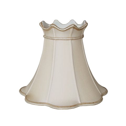 Crowned Bell (Braided Trim) 100% Pongee Silk Lamp Shade - Sand