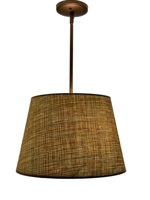 Custom British Empire Raffia Shade Pendants