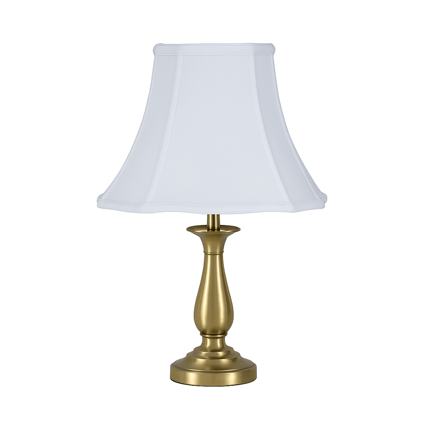 Cut Corner Scallop Square Bell 100% Pongee Silk Lamp Shade - Oyster – Circa