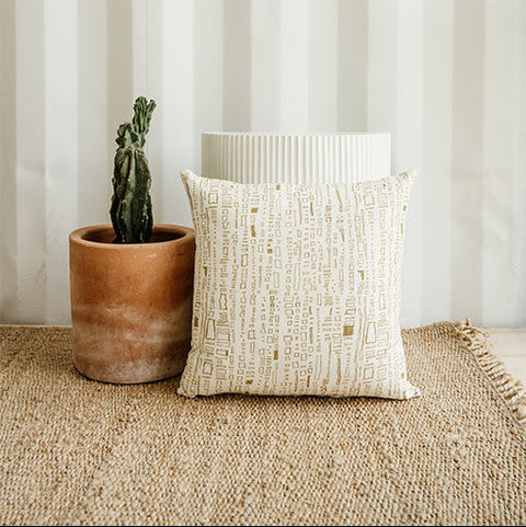 Monochromatic Symbol Graphic Accent Pillow with Zipper Closure