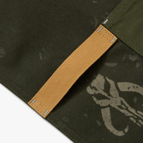 Bib Apron with Graphic Two-tone Design and Utility Loop