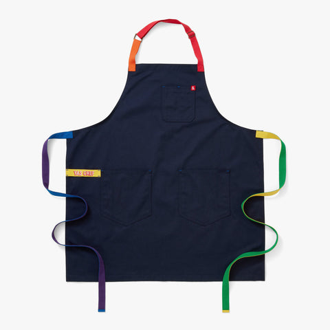 YAS CHEF Embroidered Bib Apron with Adjustable Pockets