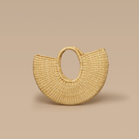 Handwoven Solid Basket Bag with Open Top - 15 W x 10 H