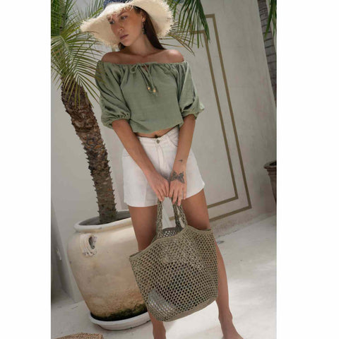 Beach Handmade Geometric Tote