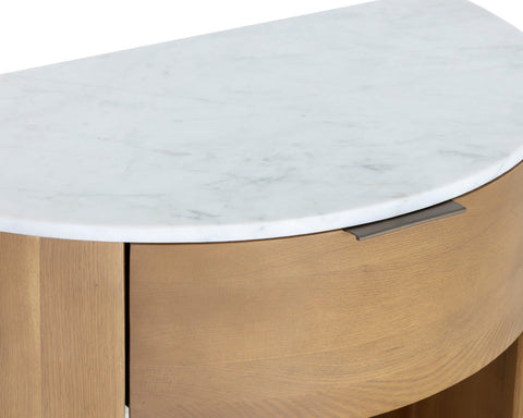 Stella Timeless Minimalist Contemporary Curved Nightstand