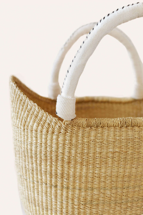 Handmade Basket Weave Open Top Basket Bag