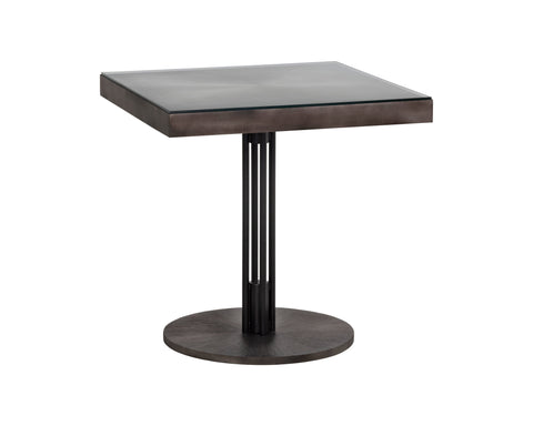 Terry Modern Bistro Dining Table with Bronze Drum Base