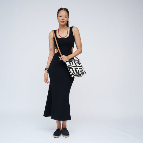 Abstract Graphic Convertible Pouch with Zip Top