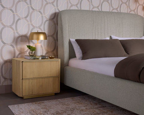 Sunpan Kalla Fluted Plinth Modern Nightstand