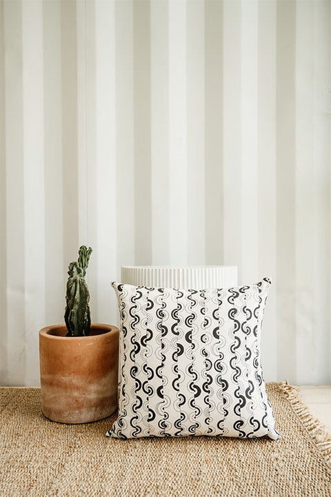 Powered by People Contemporary Graphic Square Accent Pillow with Zipper - 20 x 20