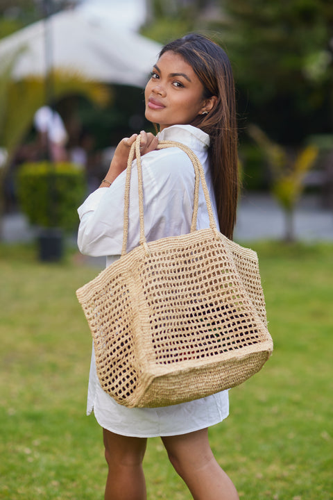 Beach Solid Open Top Tote