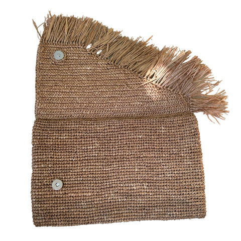 Beach Fringe Solid Clutch with Magnetic Closure