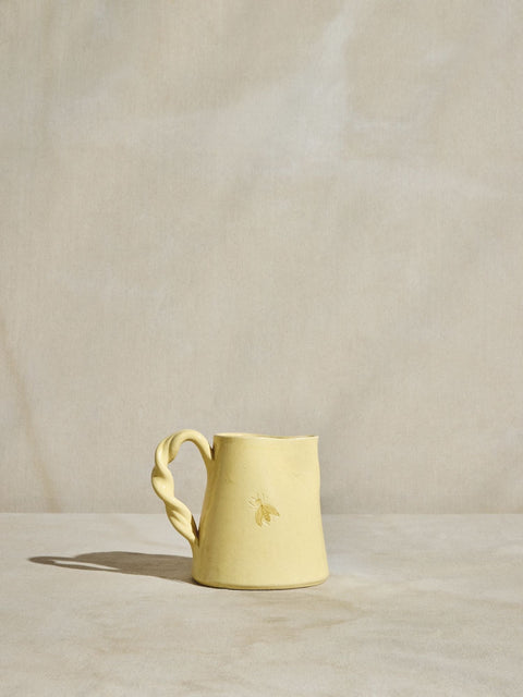 Yellow Bee Stoneware Pitcher