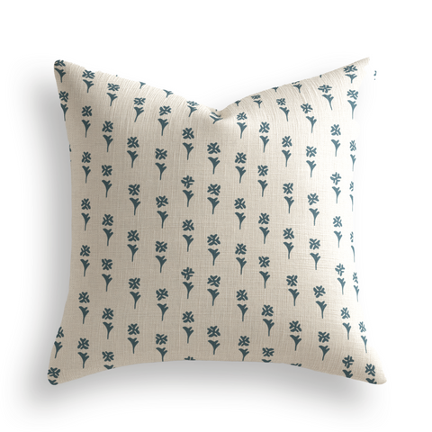Daffodil Throw Pillow in Delft Blue