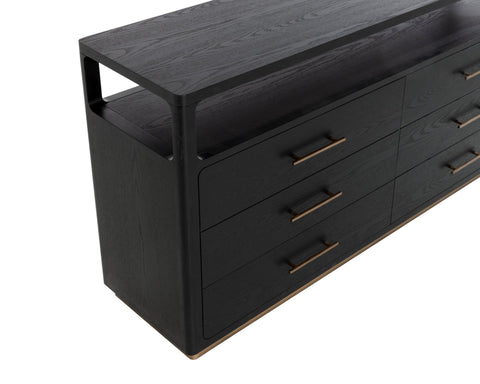Danette Minimalist Double Dresser with Pull Handles Chest