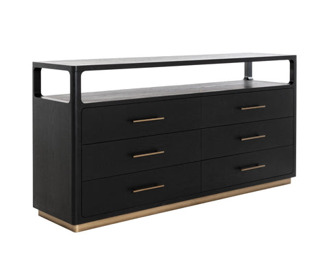 Danette Minimalist Double Dresser with Pull Handles Chest