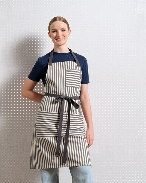 Bib Apron with Adjustable Deep Patch Pockets