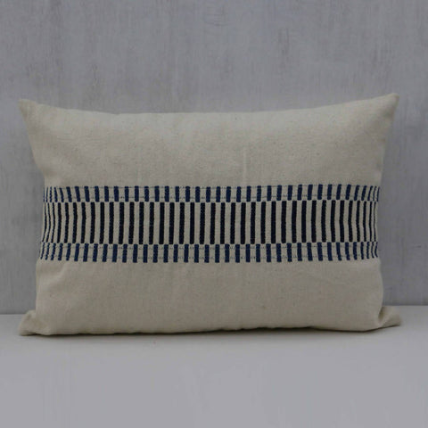 Powered by People Scandinavian Handwoven Embroidery Pillow Cover - 14 x 20 - 20 x 20