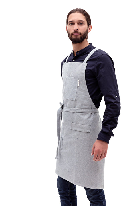 Pinafore Apron with Adjustable Crossback and Utility Loop