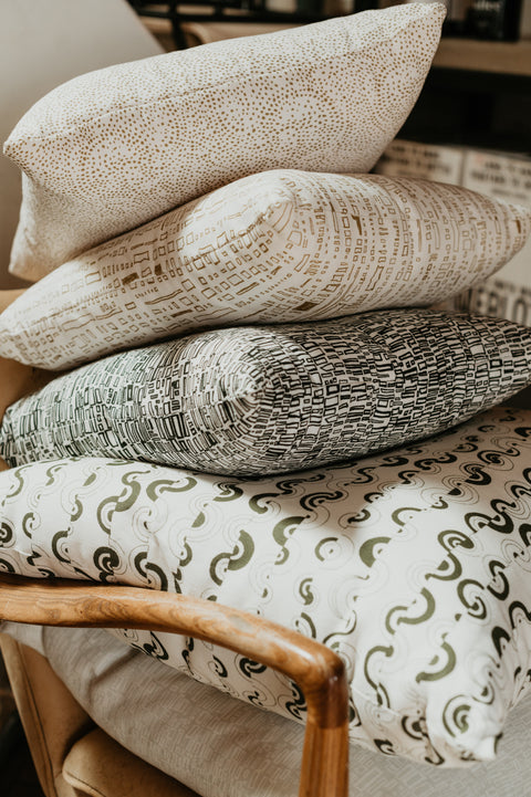 Contemporary Graphic Accent Pillow with Removable Cover