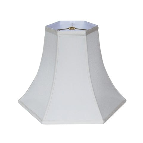 Deep Hexagonal Bell Supreme Satin Lamp Shade - Off White