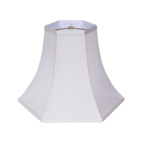 Deep Hexagonal Bell Supreme Satin Lamp Shade - White