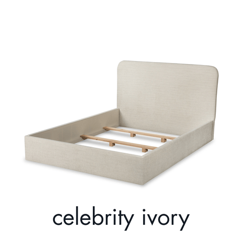 Moss Home Minimalist Detroit Upholstered Platform Bed with Headboard - Low Profile - Full