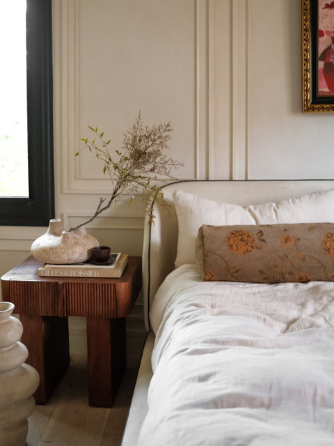 Artful Traditionalist Bolster Pillow with Contrast Trim