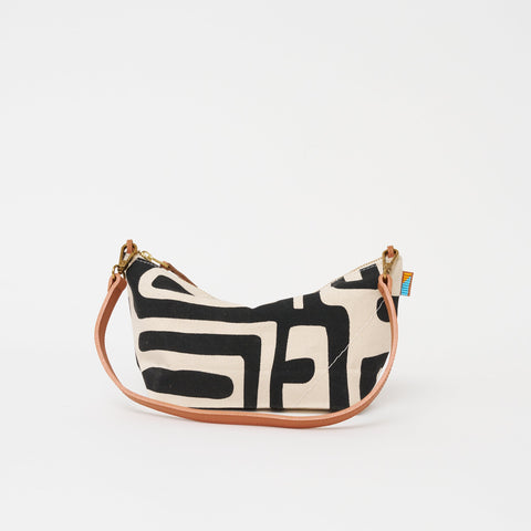 Abstract Graphic Zip Top Pouch with Flat Bottom