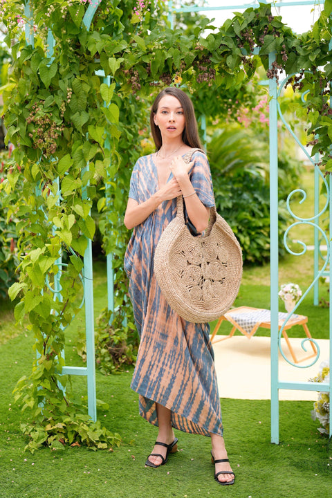 Beach Handmade Geometric Braided Raffia Tote