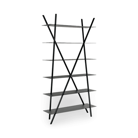 Siddhartha Etagere Bookshelf in Matte Black Industrial Style