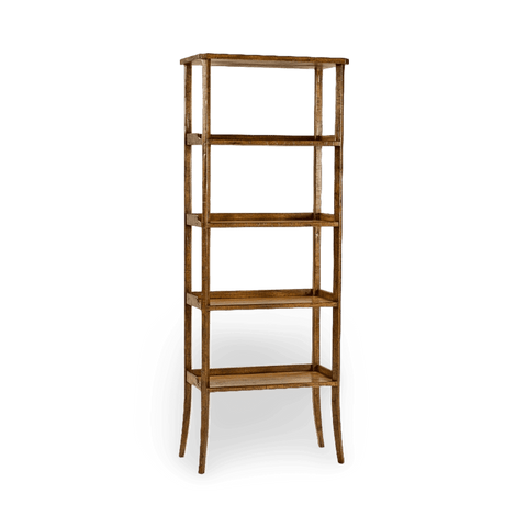 Etagere Farmhouse Bookshelf in Walnut Wood