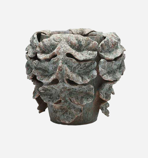 Artful Traditionalist Handcrafted Distressed Urn Vase