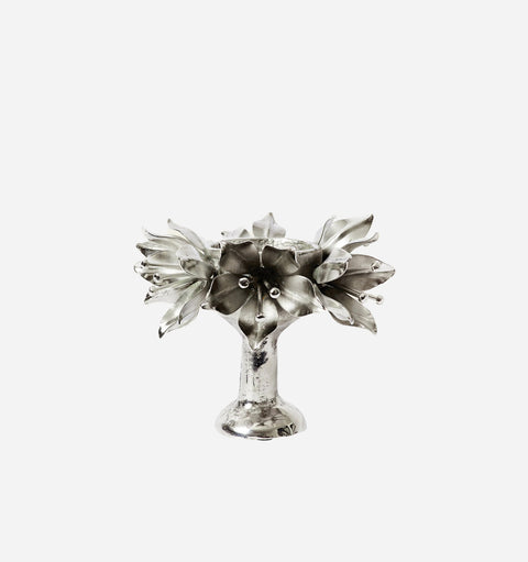 Contemporary Sculpture Vase Nickel Plated Novelty Vase