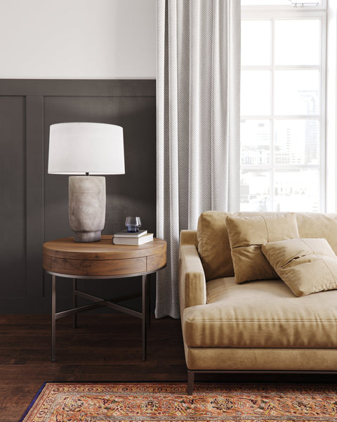 Dobbs Rustic Column Table Lamp Accent Drum Design