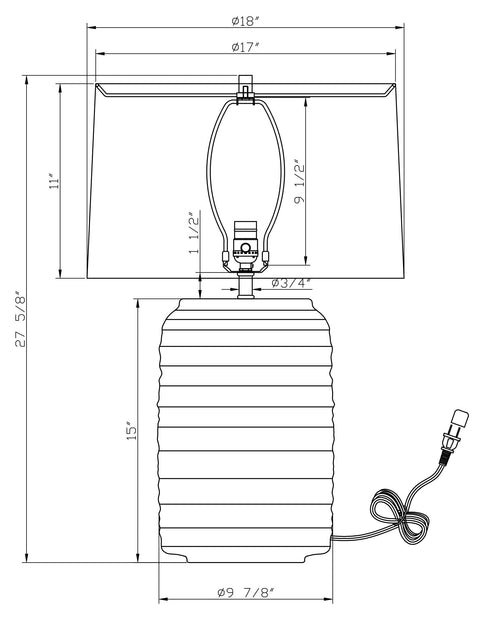 Dolphin Contemporary Column Drum Accent Table Lamp
