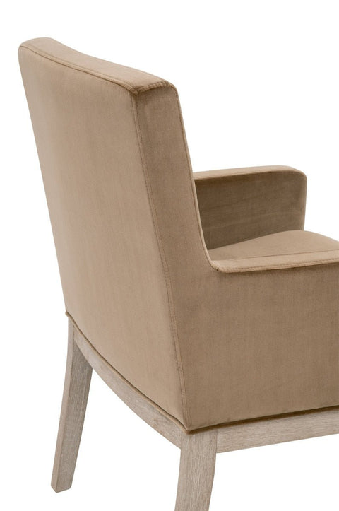 Timeless Minimalist Transitional Velvet Upholstered Armchair