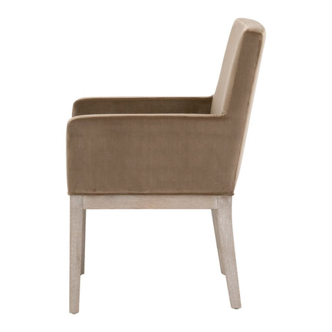 Timeless Minimalist Transitional Velvet Upholstered Armchair