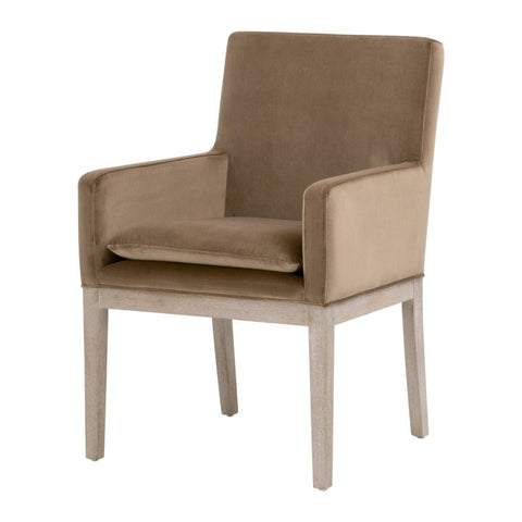 Timeless Minimalist Transitional Velvet Upholstered Armchair