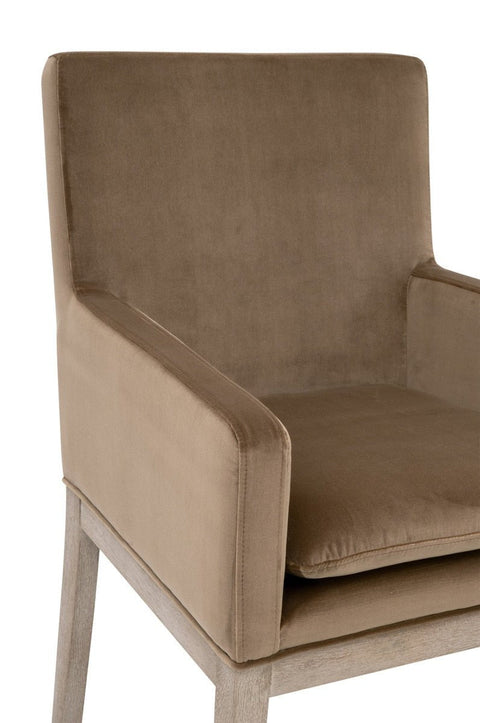 Timeless Minimalist Transitional Velvet Upholstered Armchair