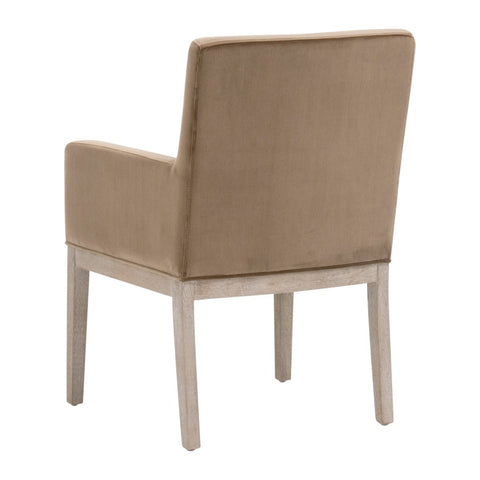 Timeless Minimalist Transitional Velvet Upholstered Armchair