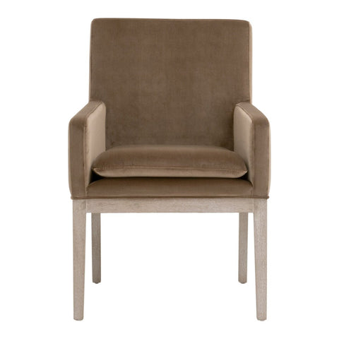 Timeless Minimalist Transitional Velvet Upholstered Armchair