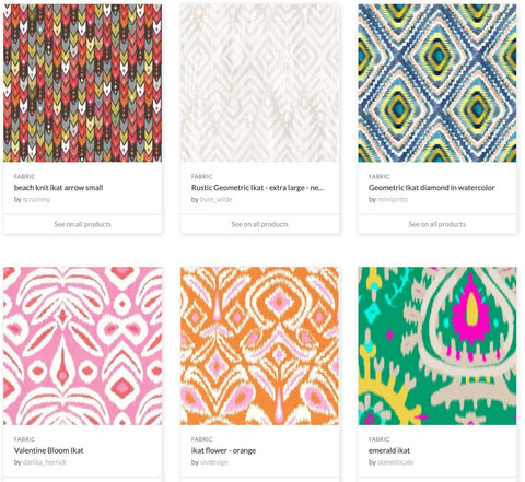 Drum Hardback Shade Made With Spoonflower Ikat Belgian Linen - Made to Order + Ships in 3 Weeks!