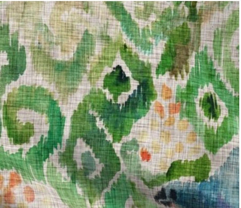 Drum Hardback Shade Made With Spoonflower Ikat Belgian Linen - Made to Order + Ships in 3 Weeks!