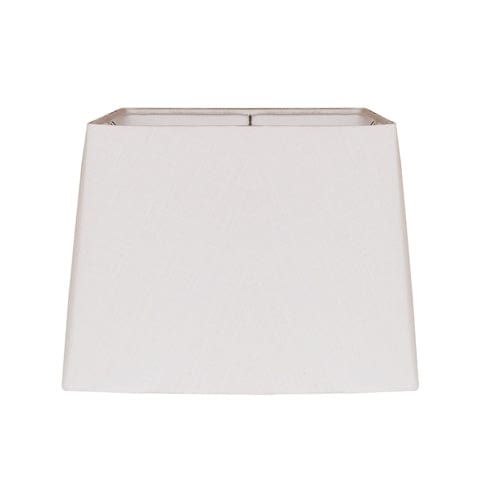 Drum Square Hand Rolled Edge Hard Back Fine Linen Lamp Shade - White