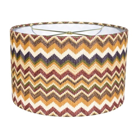 Drum Zigzag Hard Back Acrylic Lamp Shade - Coffee